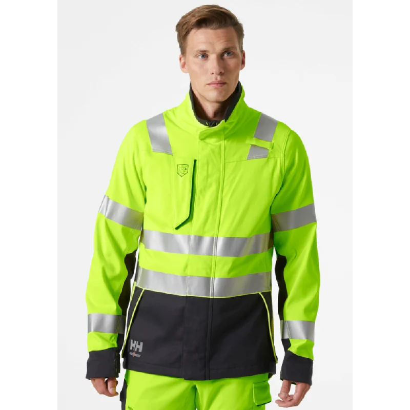 Men’s rugged parka jacket-Helly Hansen 77249 Fyre FR ARC Hi-Vis Jacket