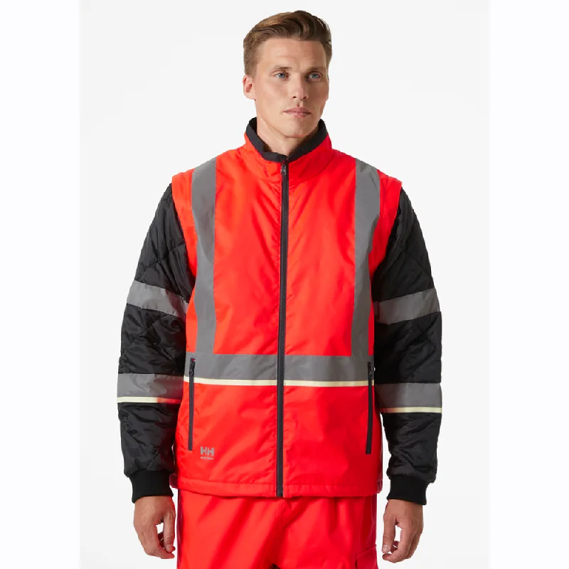 Men’s insulated quilted jacket-Helly Hansen 73185 UC-ME Insulator Hi-Vis Jacket Gilet 3 in 1