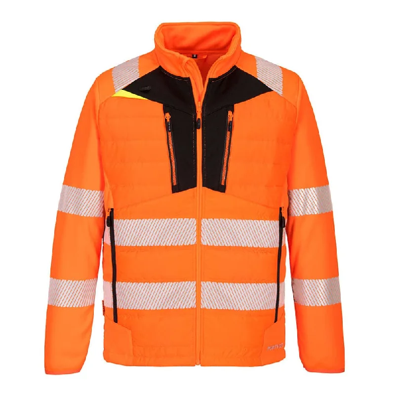 Men’s stylish trench jacket-Portwest DX473 Hi-Vis Hybrid Baffle Jacket