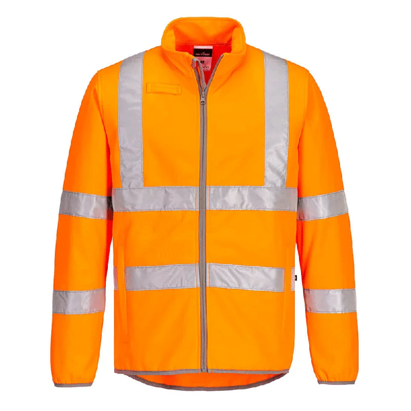 Men’s lightweight blazer jacket-Portwest EC24 Eco Hi-Vis Water Resistant Softshell Jacket