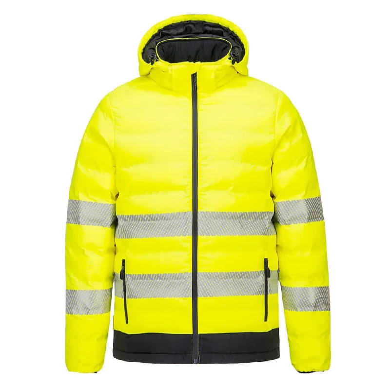 Men’s tailored quilted jacket-Portwest S548 Hi-Vis Ultrasonic Heated Tunnel Jacket - Battery Included