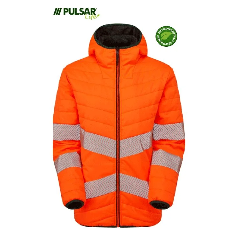 Men’s rugged parka jacket-Pulsar Life LFE913 GRS Reversible Hi-Vis Puffer Jacket