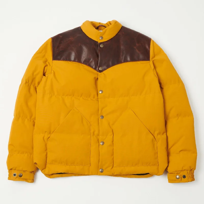 Men’s soft rain jacket-Shangri-La Heritage 'Bivacco' Western Down Jacket - Yellow