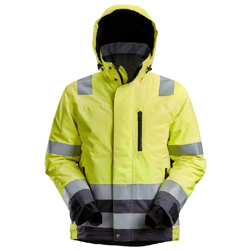 Men’s lightweight trench jacket-Snickers 1132 AllroundWork, Hi-Vis Class 3 Waterproof Insulated Jacket Various Colours