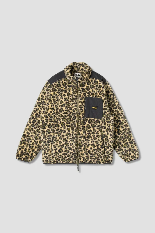 Men’s waterproof leather jacket-Fleece Jacket (Leopard Camo)