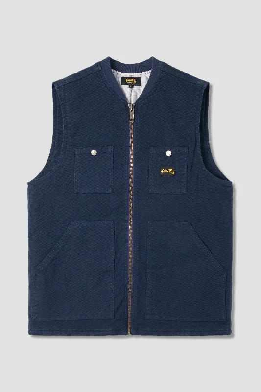 Men’s cozy denim jacket-Pork Chop Vest (Navy Duck)