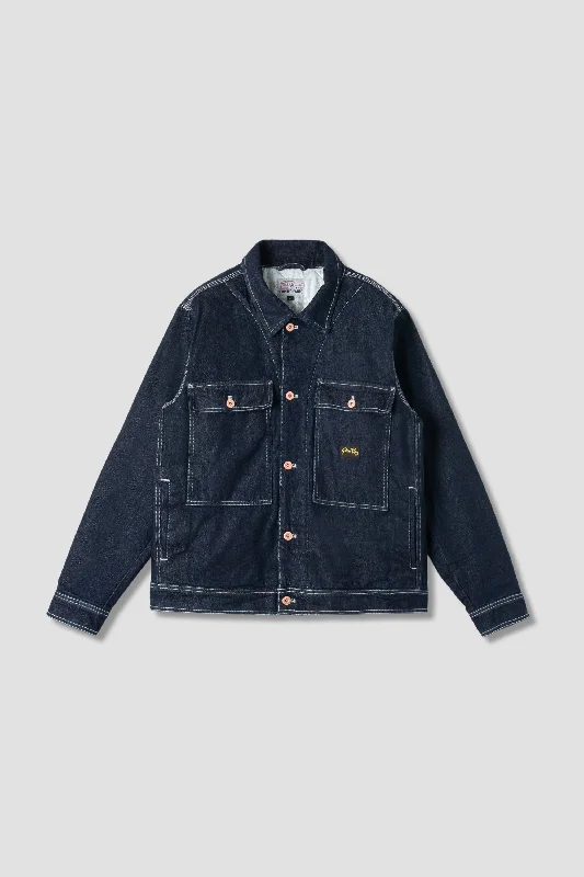 Men’s breathable denim jacket-Trucker Jacket (Single Rinse Denim)