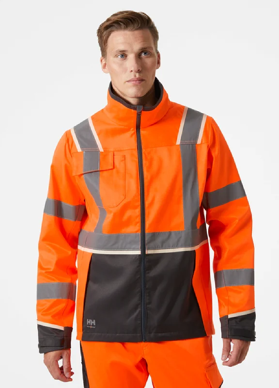 Men’s vintage bomber jacket-Helly Hansen 77215 UC-ME Stretch Softshell Hi-Vis Jacket Coat