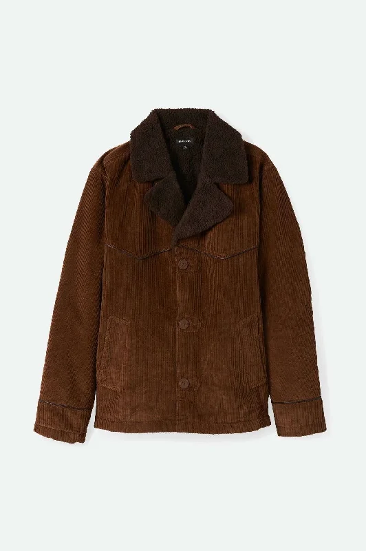 Men’s versatile quilted jacket-Wallace Sherpa Lined Corduroy Jacket - Bison Cord