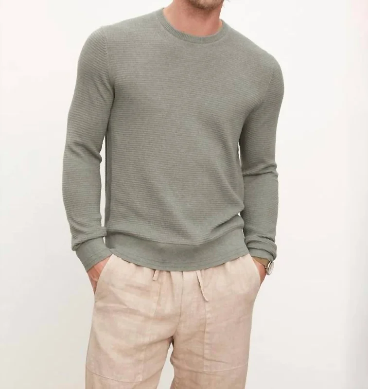 Men’s slim-fit cardigan sweater-Ace Cotton Cashmere Sweater In Sage