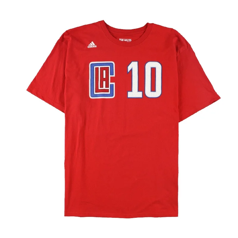 Men’s short-sleeve everyday wear-Adidas Mens LA Clippers Player Graphic T-Shirt, Red, XX-Large