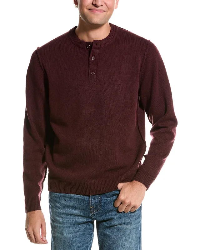 Men’s oversized cotton sweater-Alashan Henley Wool Shirt