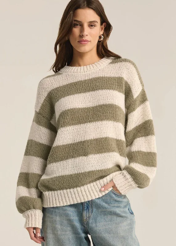 Men’s soft cardigan sweater-Anders Stripe Sweater - Willow