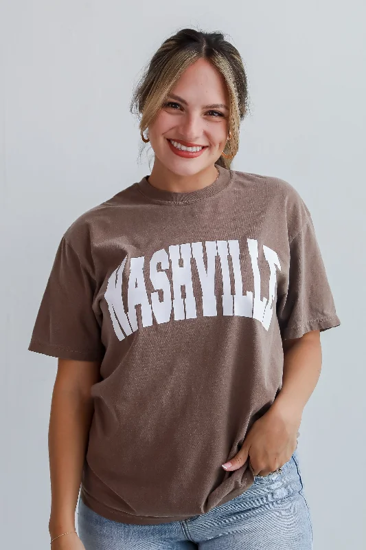 Men’s short-sleeve bold graphic-Brown Nashville Tee