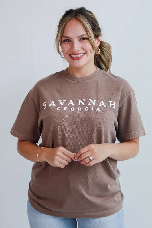 Men’s summer short-sleeve top-Brown Savannah Georgia Graphic Tee