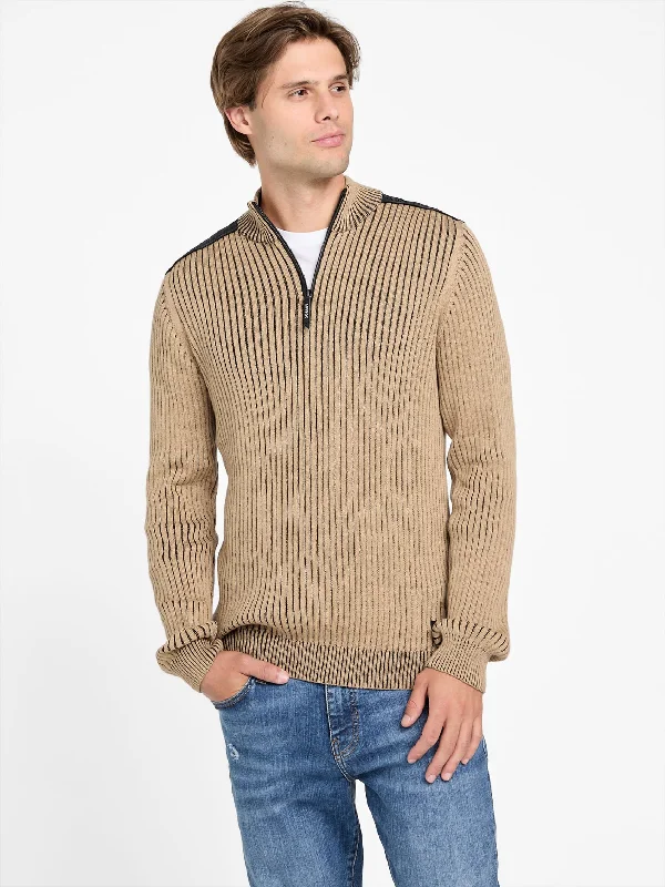 Men’s lightweight cashmere sweater-Carson Zip Pullover Sweater