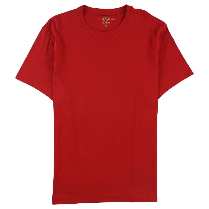 Men’s short-sleeve urban style-Club Room Mens Crew Neck Basic T-Shirt, Red, Small