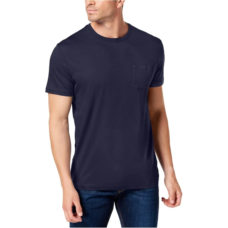 Men’s short-sleeve bold design-Club Room Mens Pocket Basic T-Shirt, Blue, Small