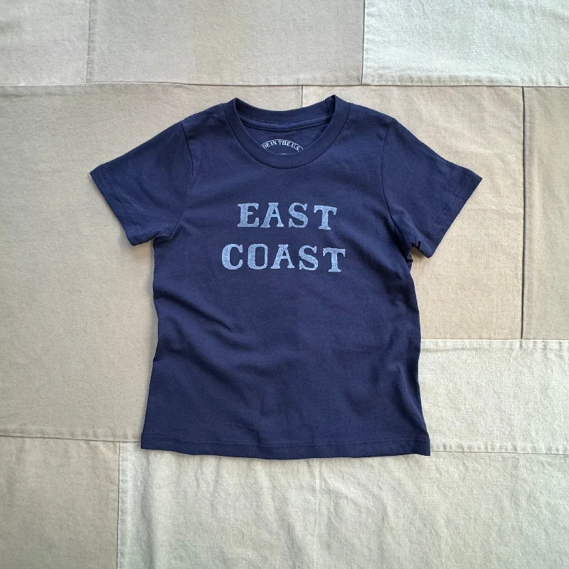 Men’s short-sleeve V-neck shirt-East Coast Junior T-shirt, Navy