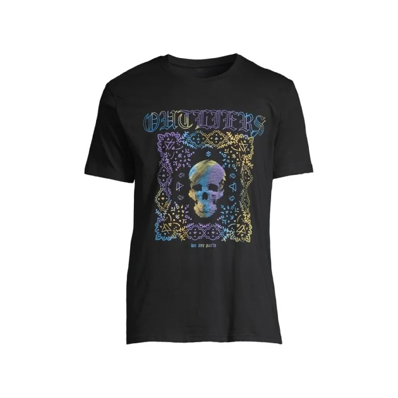 Men’s breathable short-sleeve shirt-Elevenparis Mens Outliers Skull Graphic T-Shirt