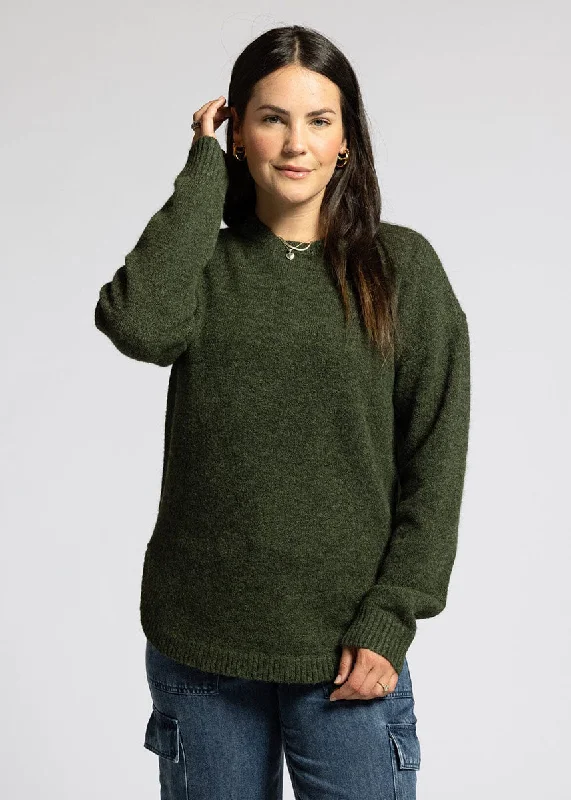 Men’s soft wool pullover-Flora Sweater - Heather Fern