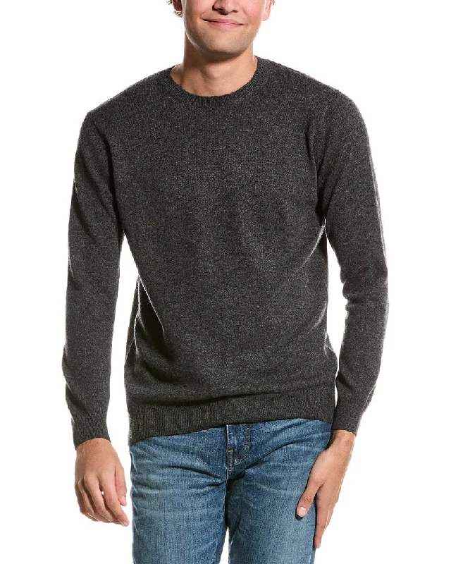 Men’s soft cardigan sweater-Forte Classic Crew Cashmere Sweater