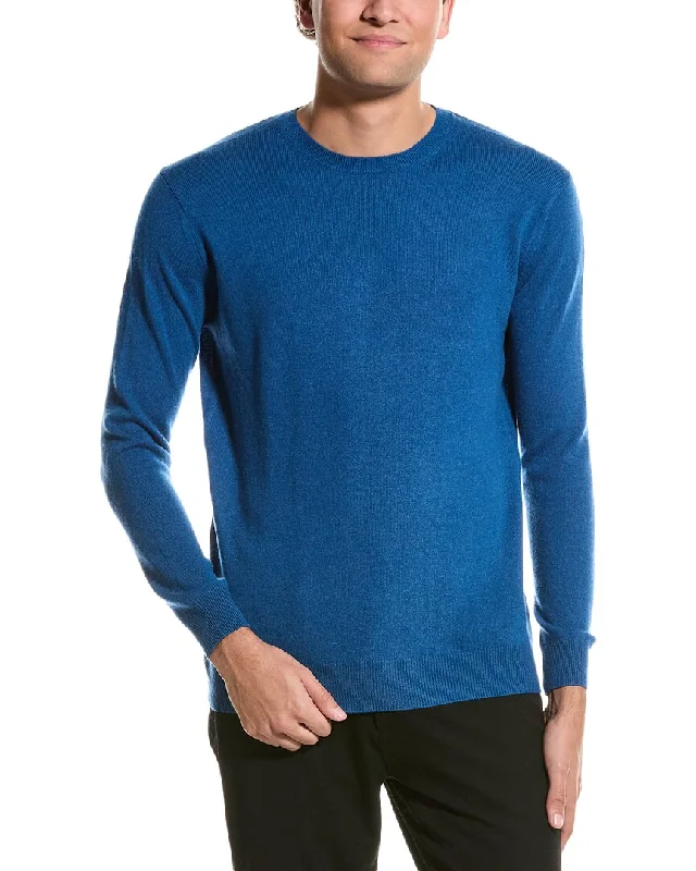 Men’s cable-knit cashmere pullover-Forte Classic Crew Cashmere Sweater