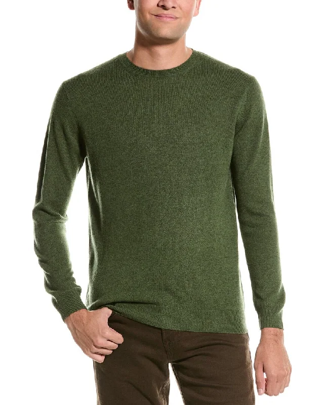 Men’s chunky knit sweater-Forte Classic Crew Cashmere Sweater