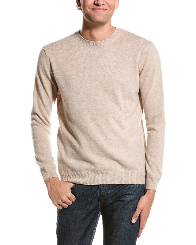 Men’s chunky knit sweater-Forte Classic Crew Cashmere Sweater