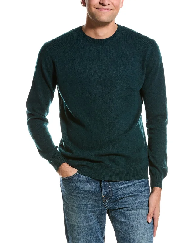 Men’s cozy fleece crew-Forte Classic Crew Cashmere Sweater