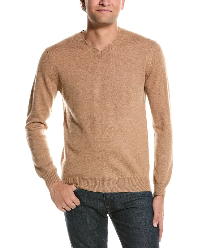 Men’s casual wool sweater-Forte V-Neck Cashmere Sweater