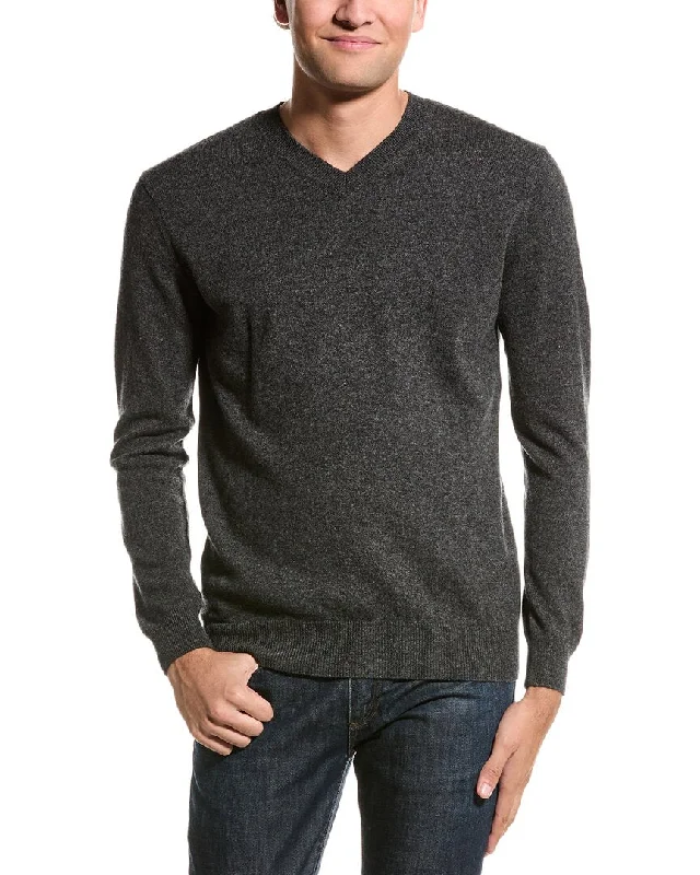 Men’s soft cotton sweater-Forte V-Neck Cashmere Sweater