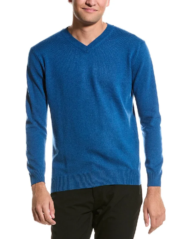 Men’s slim-fit wool cardigan-Forte V-Neck Cashmere Sweater