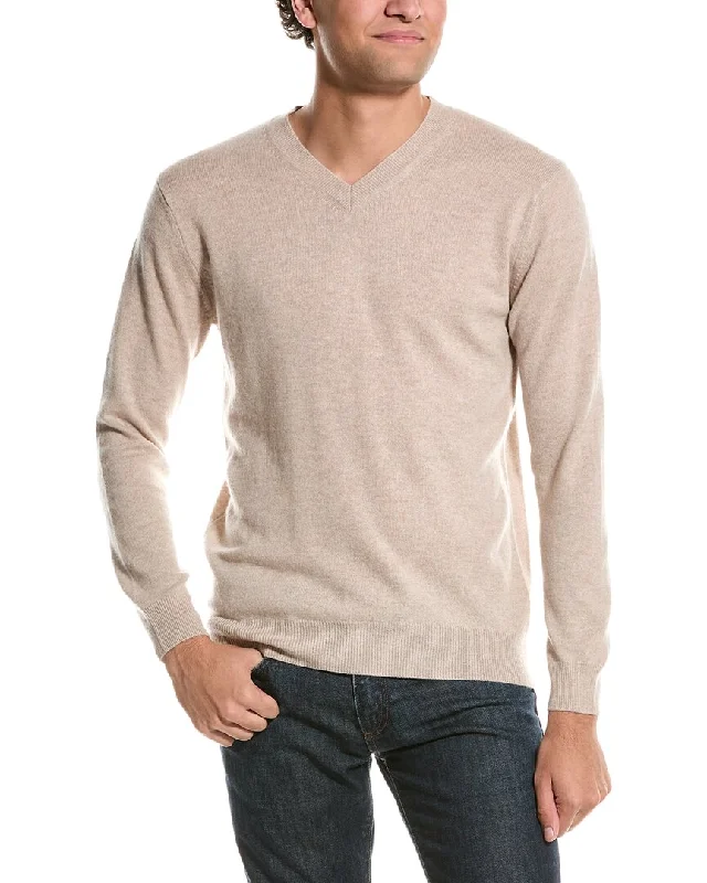 Men’s stylish wool crew-Forte V-Neck Cashmere Sweater