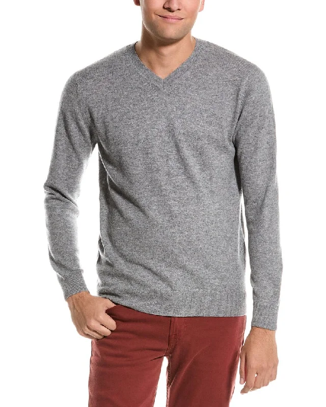 Men’s soft wool pullover-Forte V-Neck Cashmere Sweater