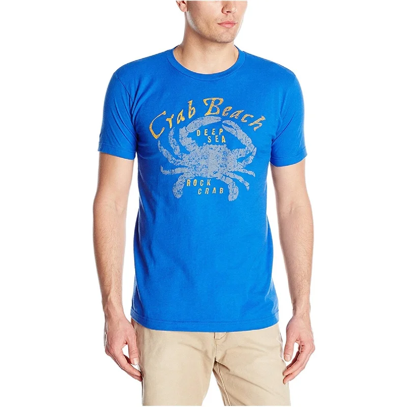 Men’s casual short-sleeve button-up-G.H. Bass & Co. Mens Crab Beach Graphic T-Shirt, Blue, Small