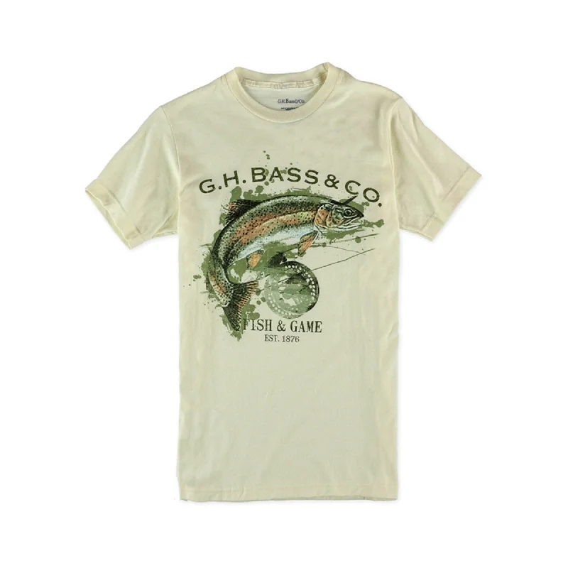 Men’s short-sleeve bright color-G.H. Bass & Co. Mens Fish & Game Graphic T-Shirt, Off-White, Small