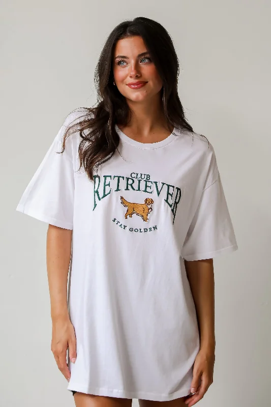 Men’s short-sleeve performance top-Golden Retriever White Graphic Tee