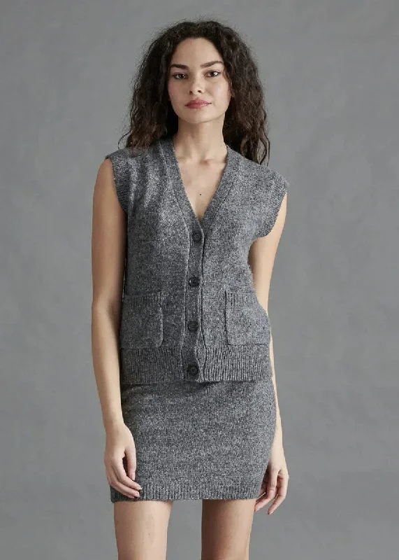 Men’s warm cotton sweater-Grayson Sweater Vest - Charcoal Grey