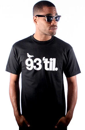 Men’s short-sleeve streetwear top-Hieroglyphics X Adapt :: 93 'til (Men's Black Tee)