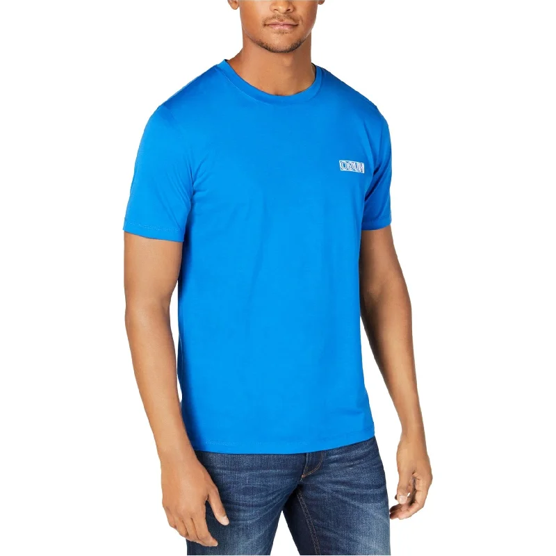 Men’s short-sleeve soft cotton-Hugo Boss Mens Backward Logo Graphic T-Shirt, Blue, X-Large