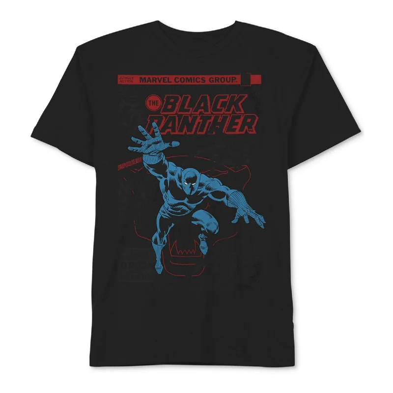 Men’s short-sleeve trendy graphic-Hybrid Mens Black Panther Graphic T-Shirt, Black, X-Large