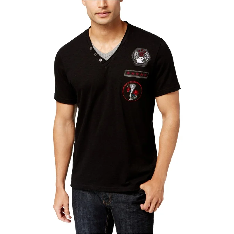 Men’s slim-fit short-sleeve shirt-I-N-C Mens Layered Graphic T-Shirt