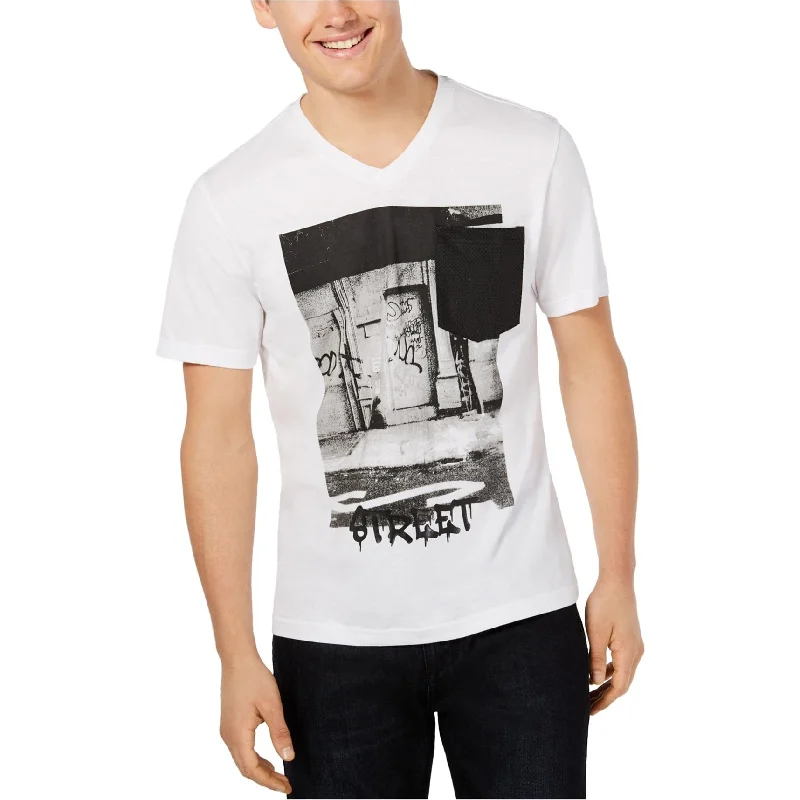 Men’s plain short-sleeve t-shirt-I-N-C Mens Street Graphic T-Shirt