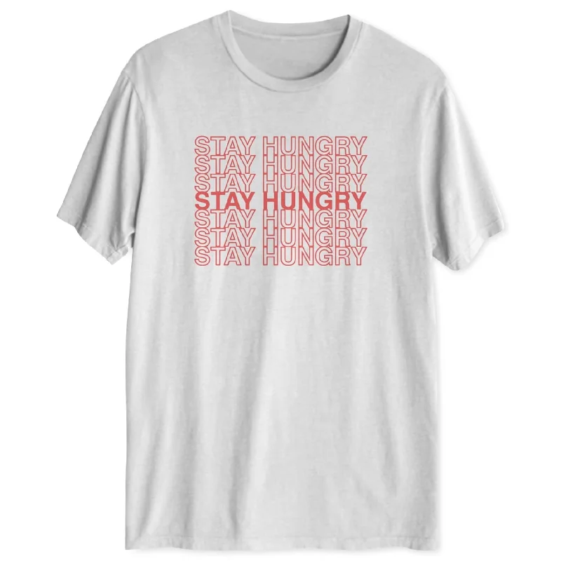 Men’s short-sleeve V-neck shirt-Jem Mens Stay Hungry Graphic T-Shirt