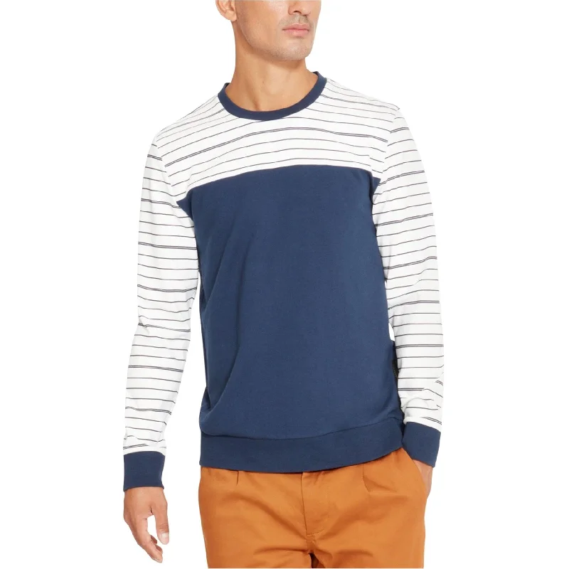 Men’s short-sleeve relaxed fit-Kenneth Cole Mens Colorblocked Pinstripe Embellished T-Shirt