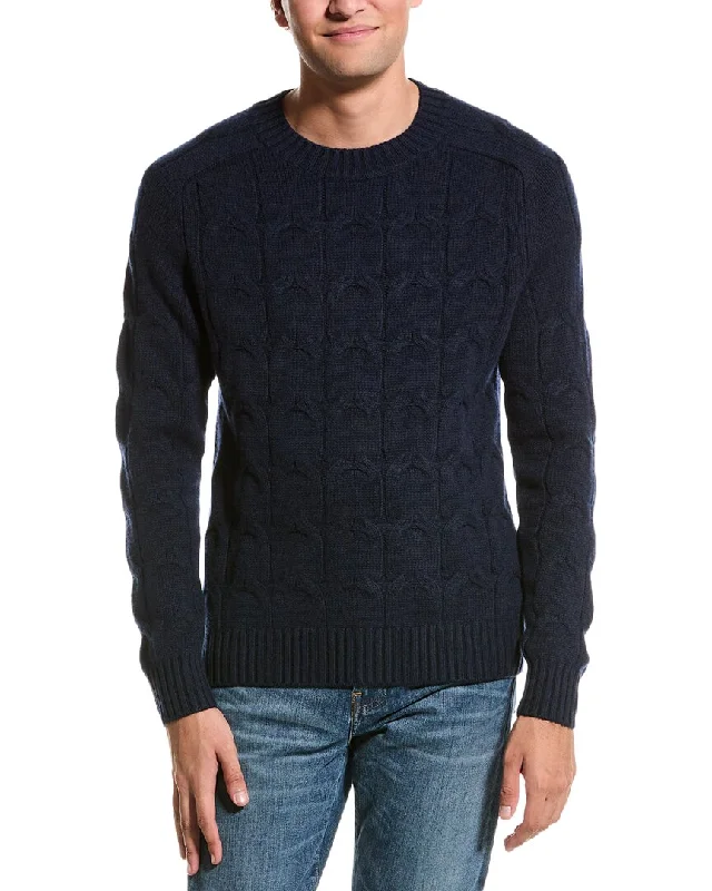 Men’s classic crew neck-Kier + J Cable Wool & Cashmere-Blend Crewneck Sweater