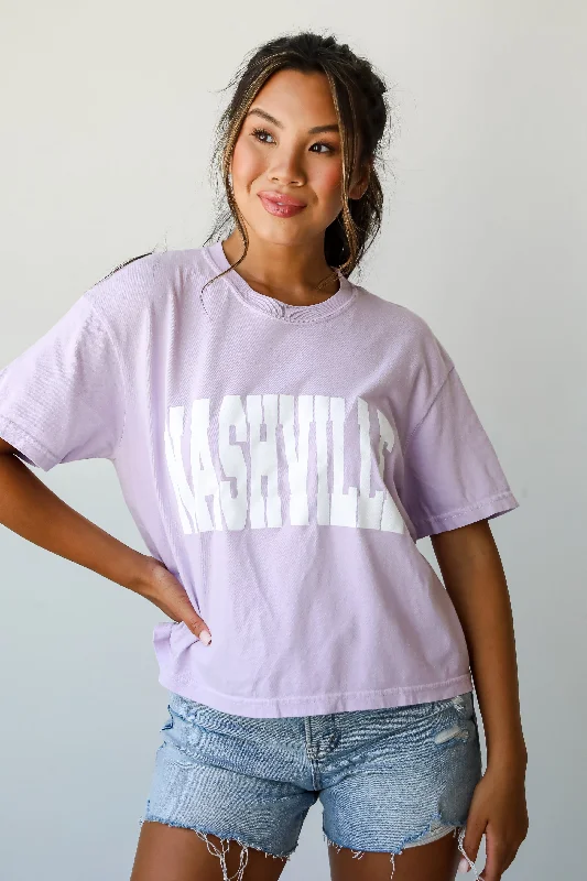 Men’s short-sleeve graphic tee-Lavender Nashville Cropped Tee