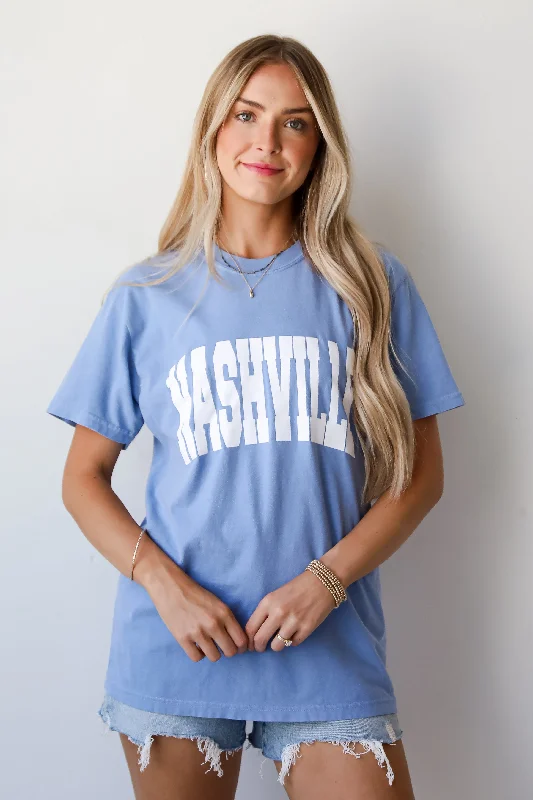 Men’s short-sleeve durable shirt-Light Blue Nashville Tee