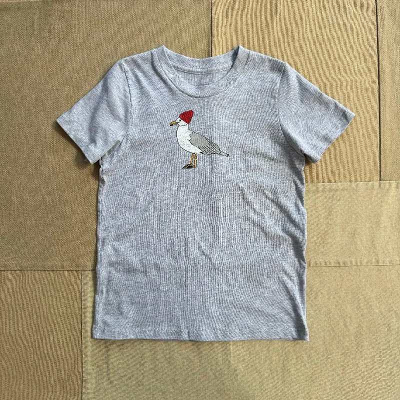 Men’s short-sleeve casual cool-Little Seagull T-shirt, Grey